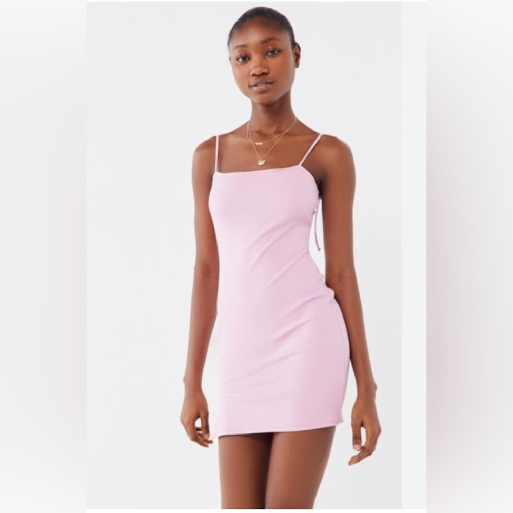 Urban Outfitters Finn Ribbed Pink Dress